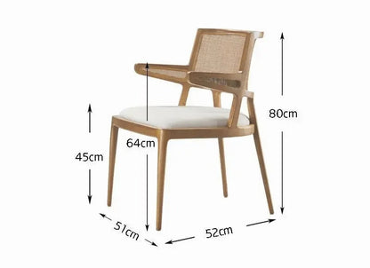 Modern Wooden Dining Chair with Upholstered Seat