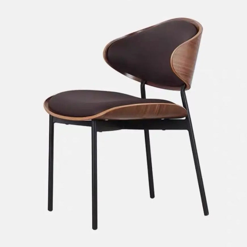Modern Upholstered Dining Chair with Curved Back