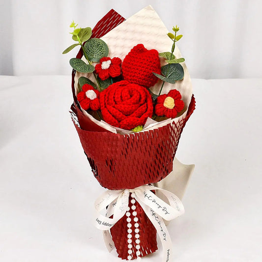 Handmade Crochet Rose Bouquet