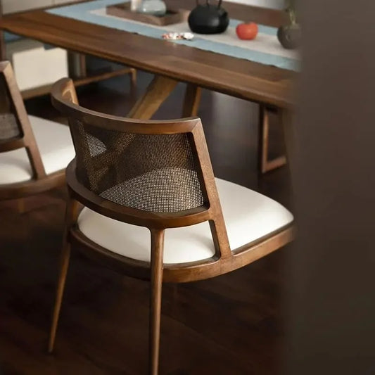 Modern Wooden Dining Chair with Upholstered Seat