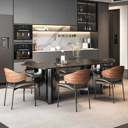 Modern Upholstered Dining Chair with Curved Back