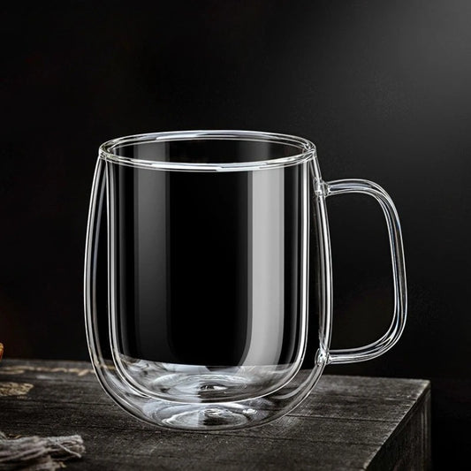 Double-Wall Glass Mug with Handle
