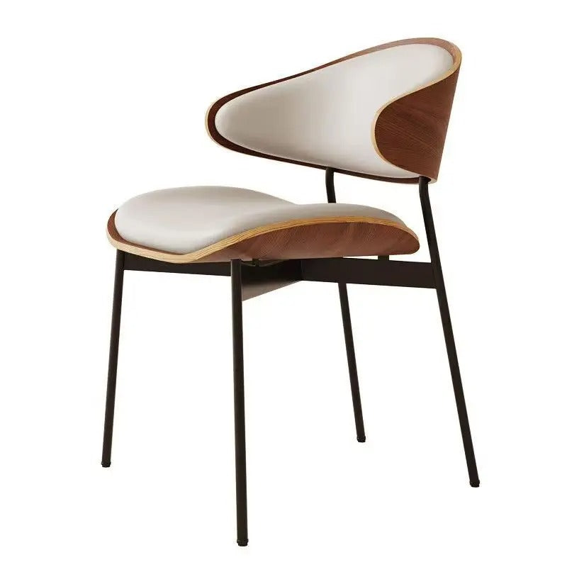 Modern Upholstered Dining Chair with Curved Back