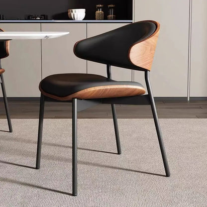 Modern Upholstered Dining Chair with Curved Back